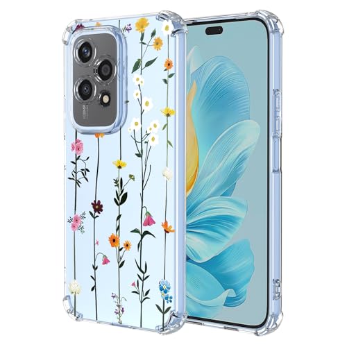 WOKEZ Transparent Fodral till Honor 200 Lite 5G med Blomdesign