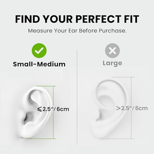 Avantree Resolve (Small-Medium) – Wired Open-Ear Earbuds w/Mic & Over-Ear Hook, for Women, Kids & Young Men w/Small Ears, Ideal for Office, Outdoor & Home, 3.5mm AUX