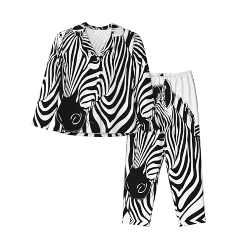 Pyjama 2 pièces manches longues respirant et extensible à motif zèbre