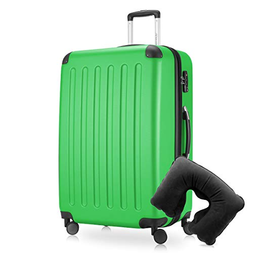 Preisvergleich Produktbild Hauptstadtkoffer - Spree Hartschalen-Koffer-XL Koffer Trolley Rollkoffer Reisekoffer Erweiterbar, 4 Rollen, TSA, 75 cm, 119 Liter, Apfelgrün inkl. Reise Nackenkissen