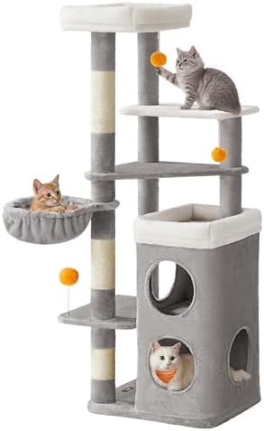 Feandrea Árbol Alto para Gatos, Altura de 152 cm, Rascador Multin...