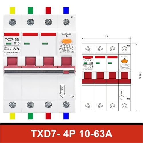 Disjoncteur RCBO 4P 16A solution fuite de courant et surcharges electriques