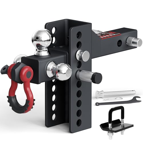TYT Adjustable Heavy-Duty Tri-Ball Mount Trailer Hitch with Rotatable Tow