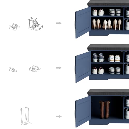 image for HOMSHO 2-Tier Storage Bench, 39.4