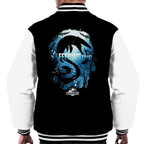 Image of All+Every Jurassic Park Its Feeding Time Men's Varsity Jacket Black/White