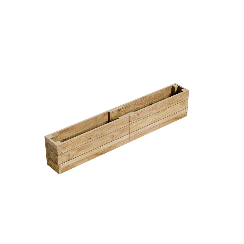 Conka Garden - Wooden Raised Bed Kit - Large Garden Planters for Vegetables, Herbs, Flowers – Start Growing Plants Earlier & Better - Durable & Resistant FSC Treated Timber 120cm L x 240cm W x 30cm H — view 76