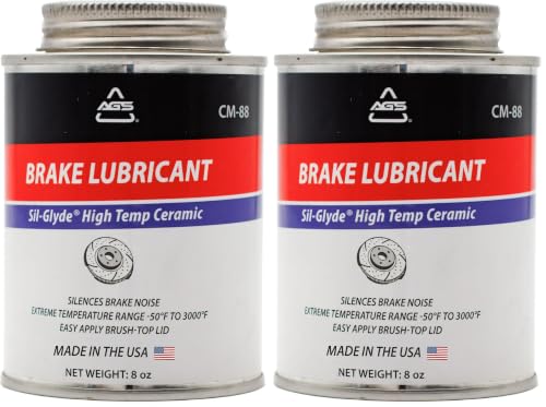 Image of AGS Automotive Solutions Ceramic-Glyde Silicone Brake Lubricant - 8oz Brush Top Can, Advanced Noise Reduction, Exceptional Brake Pad Protection, Reliable Performance (Pack of 2)