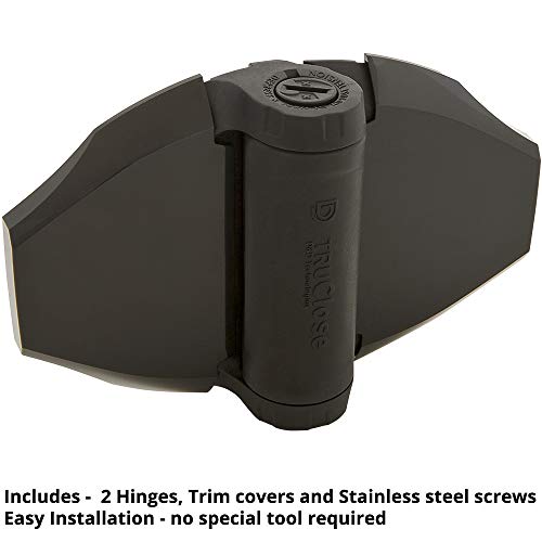 D&D Technologies Tchd2S3Bts Truclose Heavy Duty Gate Hinges, For Self Closing Wood Or Vinyl Gates Up To 154 Pounds, No Alignment Legs, Black, 2 Count #TOP1