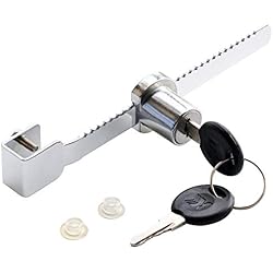 Candado De Vitrina TRIXES Cerradura Fácil de Instalar en Color Plata Deslizable Doble Llave para Gabinete Vitrina