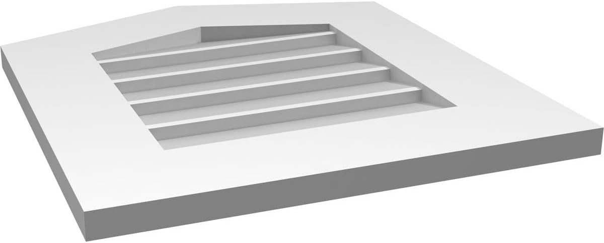 GVSPE18X2001SN-04 Peaked Top Standard Frame, Primed Tan Signature Series Surface Mount Gable Vents, 18-in. W x 20-in. H