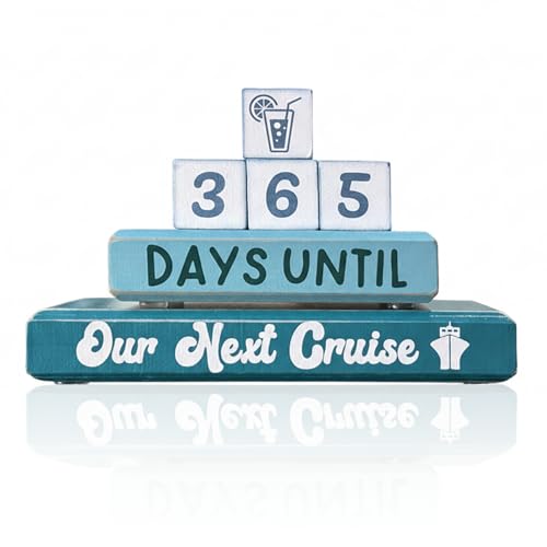 Cruise Vacation Countdown Blocks, Ocean Wooden Countdown Calendar, Retirement Countdown Calendar, Our Next Cruise Table Decor for Family Travel Anticipation