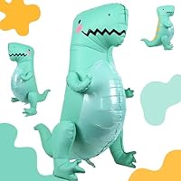 43\" Large 3D Dinosaur Balloon for Party Decorations, Cute Giant Self Standing Inflatable Dinosaur Balloons, Dino Foil Balloons for Kids Jungle Dino Themed Baby Shower Birthday Party Decor Supplies