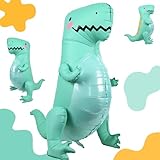 43' Large 3D Dinosaur Balloon for Party Decorations, Cute Giant Self Standing Inflatable Dinosaur Balloons, Dino Foil Balloons for Kids Jungle Dino Themed Baby Shower Birthday Party Decor Supplies