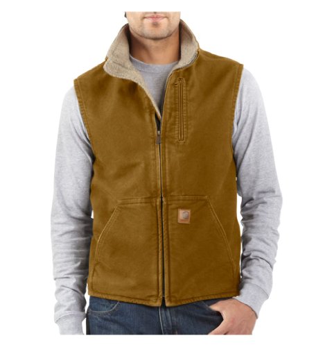 Carhartt Men's Tall Sherpa Lined Sandstone Mock Neck Vest V33