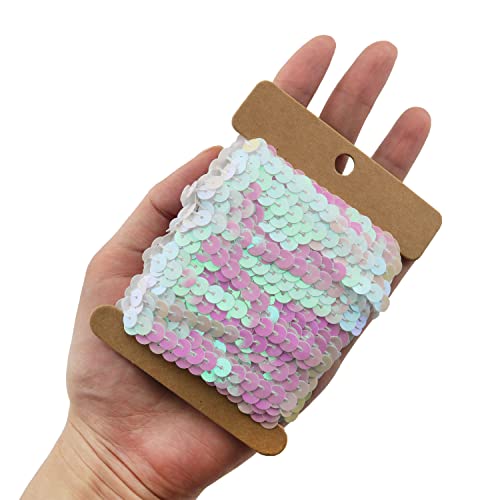 6Mm Flat Sequin Trim String Zczqc 10 Yards 6Mm Colourful Flat Sequin Strip Paillette Spool String Metallic Shiny Trim Sewing Paillette String For Mermaid Dress Embellish Headband Spangle Strip #TOP4