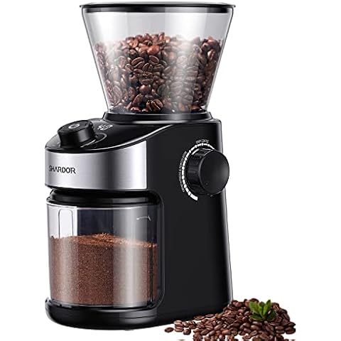 SHARDOR Burr Coffee Grinder Electric with 32 Grinding Sizes, Coffee Grinders for Home Use with 40 Seconds Adjustable Electronic Timer, Coffee Bean Grinder with Chamber Cleaning Button Cover