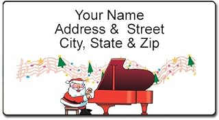 Piano Christmas Address Label - Custom Music Theme Return Address Label - 90 Labels