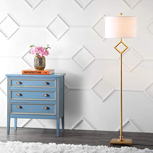Jonathan Y Jyl3064A Juno 62.5" Metal Led Floor Lamp, Contemporary, Modern, Transitional, Office, Living Room, Family Room, Dining Room, Bedroom, Hallway, Foyer, Gold Leaf #TOP2