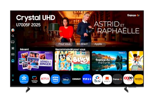 Samsung TV 50 Pouces Crystal UHD U7005 4K Smart TV, Couleurs Incroyables avec processeur Crystal 4K, écoutez Tous Les Haut-parleurs avec Q-Symphony, Knox Security... [version Espagnole]