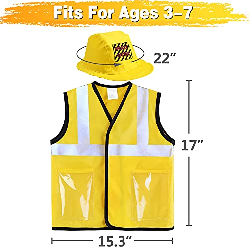 iPlay, iLearn Kids Construction Worker Costume, Boys Halloween Dress Up Clothes, Toddler Builder Outfit Kit, Career Role Play Toy Set W/ Tools, Vest, Hat, Birthday Gift for 3 4 5 6 Year Old Child