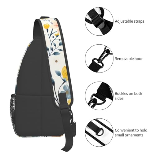 Mochila cruzada con patrón floral ligera y ajustable miniatura 5