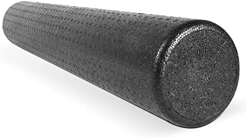 CanDo Black Composite High-Density Foam Rollers for Muscle Restoration Massage Therapy Sport Recovery and Physical Therapy 6" x 36" Round