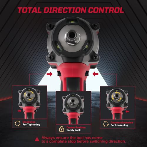 Cordless Impact Wrench1/2 Inch, 600N. M/450Ft-lbs Power Impact Gun Kit by Rivlox - Used condition - Image 8