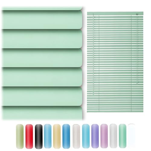 25mm Jalousie Aluminium 25/45/50/70/90/100/120/160cm Breit, Alu Jalousetten Sichtschutz Wärmedämmung Sonnenschutz Vorhänge Horizontale Jalousette für Fenster Innen Haus/küche/büro(Grün)