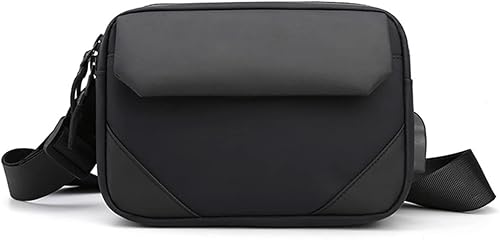 Riñoneras de pecho cruzado para mujeres y hombres para viajes al aire libre, senderismo, Riñonera - Negro