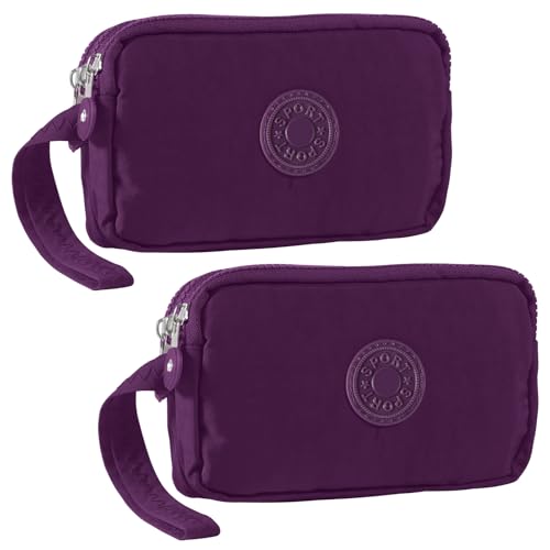 Large Capacity Wristlet Wallet - Women 3 Layers Zipper Oxford Cloth Waterproof Handbag Purse