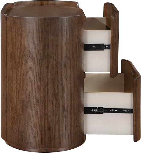 Meridian Furniture 703Brown-NS Everett Collection Modern | Contemporary Night Stand with Rich Brown Finish, Oak Veneer, 28" W x 17.5" D x 26" H, Brown by Meridian Furniture - Image 6