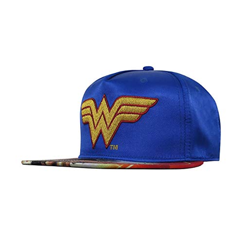 DC Comics Wonder Woman Satin Snapback Baseball Hat Blue