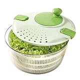 Essoreuse à Salade Laveuse à Laitue avec Bol de Vidange, Poignée de Passoire Séchoir à Lég...