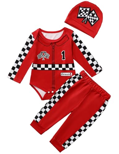 Baby Boy 1st Birthday Outfit One Year Old Birthday Clothes First Birthday Race Car Driver Bosysuit