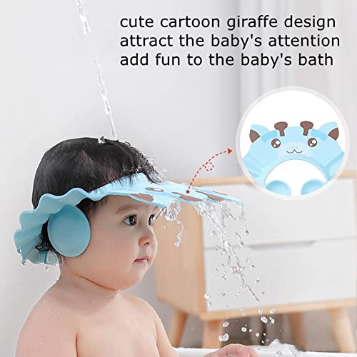 Baby Shower Cap Kids Shampoo Shield Bath Visor Hat Child Adjustable Protect Eyes Ears Face Bath Shower Protection Waterproof Hair Washing Shield Shampoo Bathing Cap Bath Cap For Infants Toddlers Kids