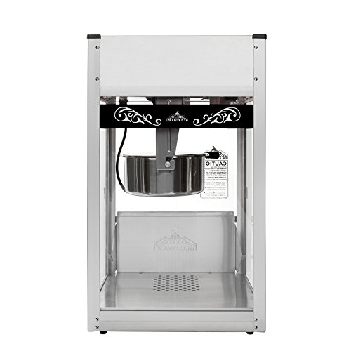Olde Midway Commercial Popcorn Machine Maker Popper with Large 12-Ounce Kettle - Black