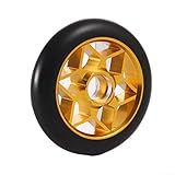 FABULETTA Pro Scooter Wheels 110mm Stunt Scooter Replacement Parts Aluminum Alloy Hub High Elasticity PU Tires CNC Machined for Professional Tricks(Gold)