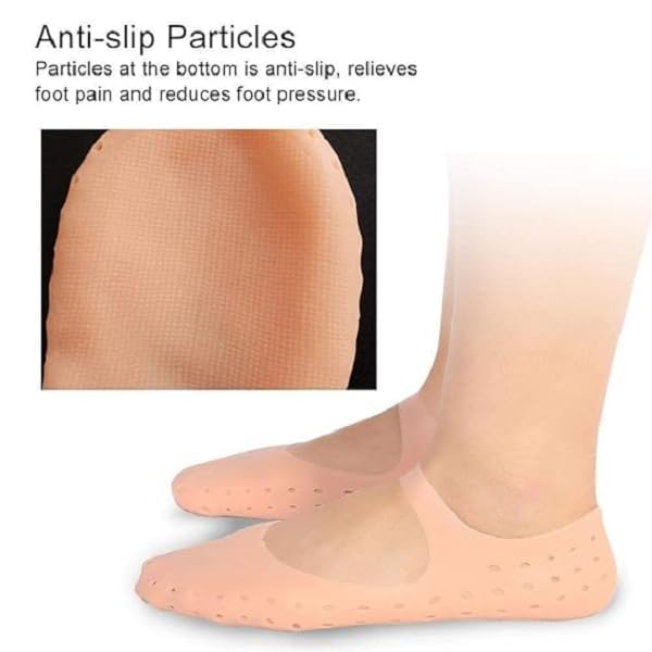 Image of Silicone Socks for Women, moisturizer shocks, Crack Heel Repair Socks, Spa Gel Socks for Women, Silicon Socks, Silicone Socks for Men, Foot spa Socks Vitamin E Socks with Strap