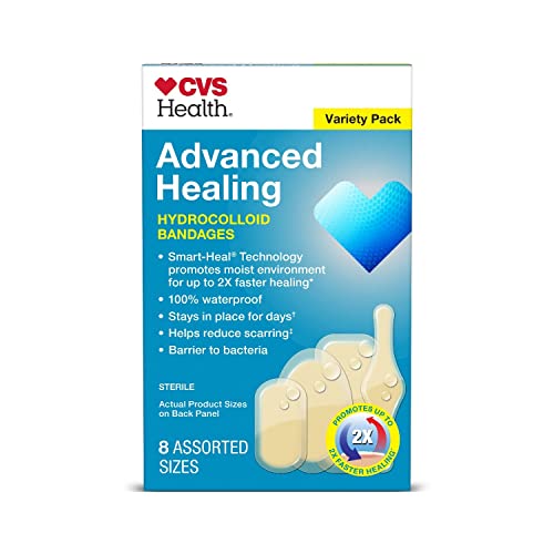 CVS Health Advanced Healing Hydrocolloid Bandages, Variety Pack, 8 Assorted Sizes - Thumbnail 4