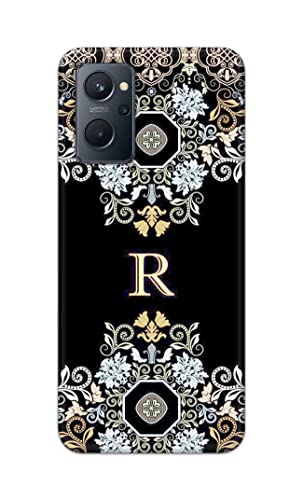 Image of PRINTFIDAA Name II Initial II Letter Alphabet R Floral Pattern Printed Designer Hard Case for Realme 9i Back Cover -(ZP) MVN1007