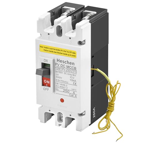Heschen Interrupteur Miniature DC HSB6C-DC 2P – Disjoncteur 550V 25A Type D, Protection Solaire Et Systèmes DC Sur Rail DIN