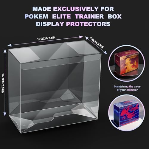 Image of 【99% UV-Blocking】 PKMN ETB Protector Case, Elite Trainer Box Protector, ETB Box Plastic Display Case-Compatible with Elite Trainer Boxes, 0.5mm Thick, Scratch-Resistant Material