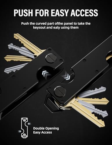 Image of Key Organizer Key Holder Compact Key Case Minimalist Metal Key Chain Key Holder for Keychain Secures 8-10 Keys EDC