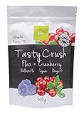 Elixi Leinsamen, Cranberry-Mix-Snack, 300g, Proteine ​​und Omega-3, Reine Natürliche Ballaststoffe Frühstücksmahlzeit, Tasty Crush Leinsamenpulver