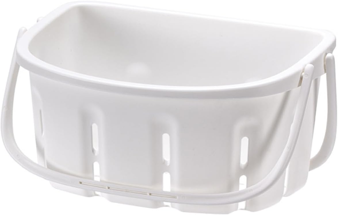 Portable Shower Basket and Toiletries Organizer, White Pp Plastic Handheld Bathroom Storage Caddy for Home Bath and Shower Supplies
