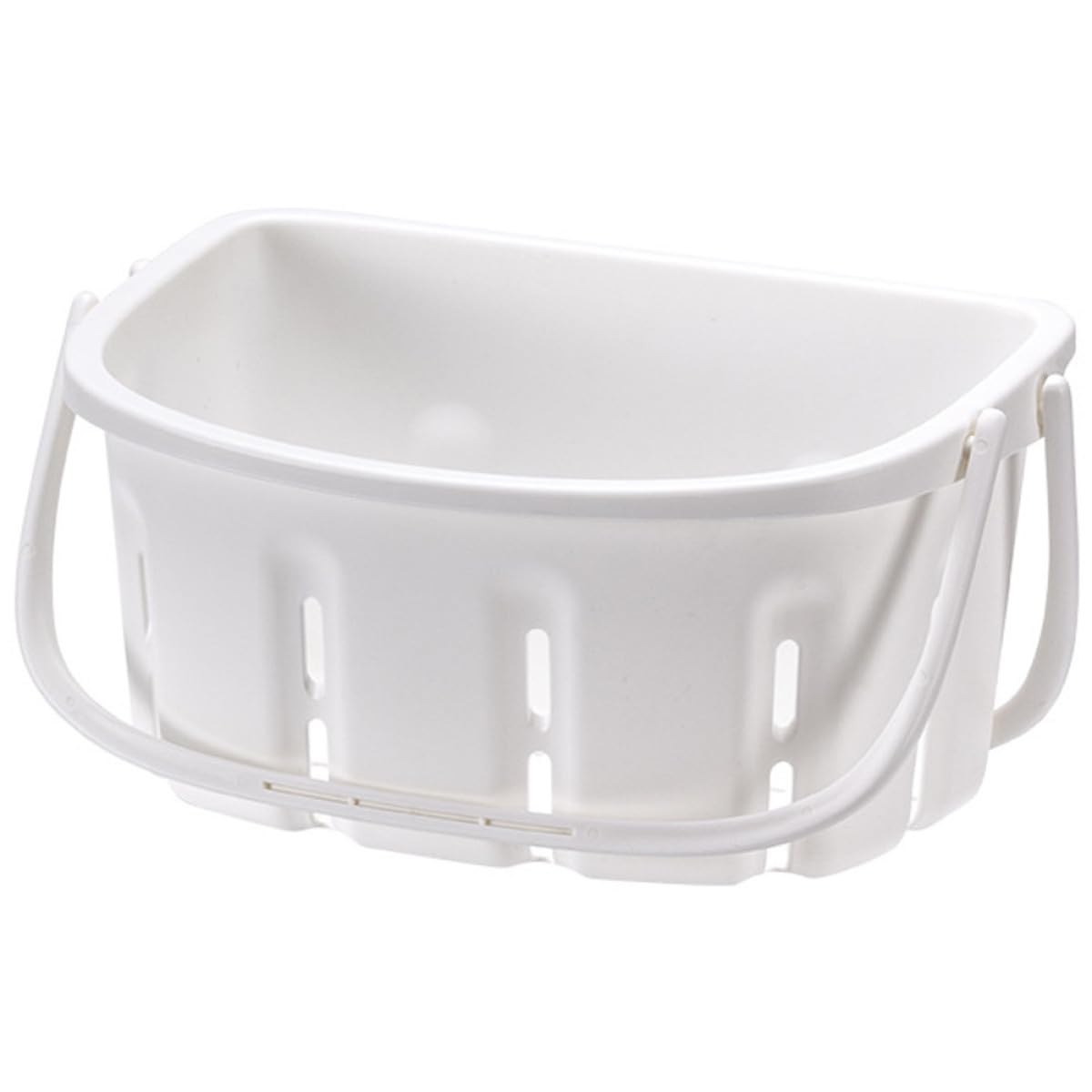 BESPORTBLE Portable Bathroom Storage Basket with Handle Handheld Toiletry Plastic Shower Caddy for Home Use White PP Material