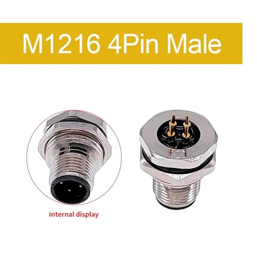 Conector M12 macho de 4 pines con rosca frontal para panel de sensor PCB 2