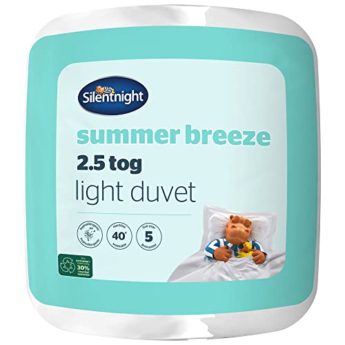 Silentnight Summer Breeze 2.5 Tog King Duvet - Lightweight Low Tog Summer Duvet Quilt Ideal for Warm Nights and Hot Sleepers - Hypoallergenic and Machine Washable - King Size - 225x220cm
