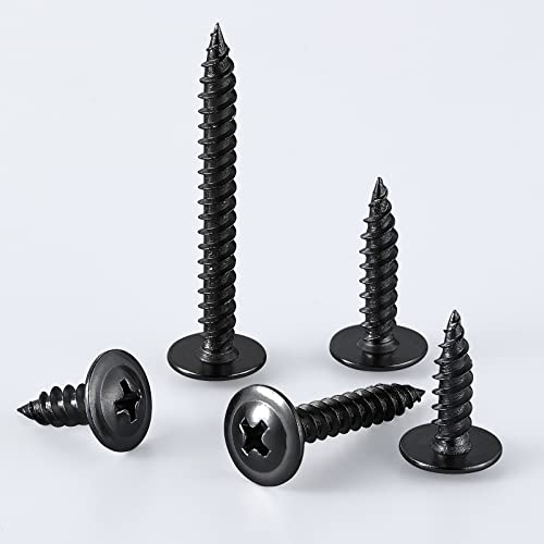 Image of WensiLon #8 Black Truss Head Wood Screws Quick Metal Self Tapping Zinc Oxide Assortment Kit