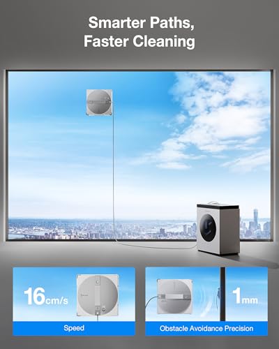 ECOVACS WINBOT W3 Omni Robot Window Cleaner with Auto-Clean & Multi-Functional Station, Win-SLAM 5.0 Smart Navigation, Intelligent Cleaning with Triple Spray System, 12-Level Protection - image 7